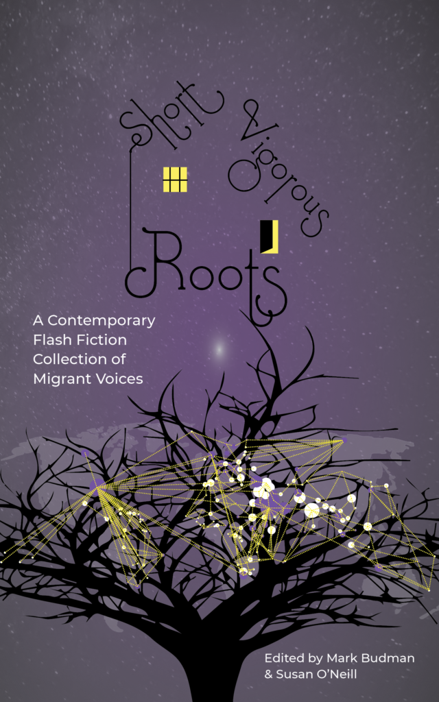 unused cover for Short Vigorous Roots edited by Mark Budman and Susan O'Neill